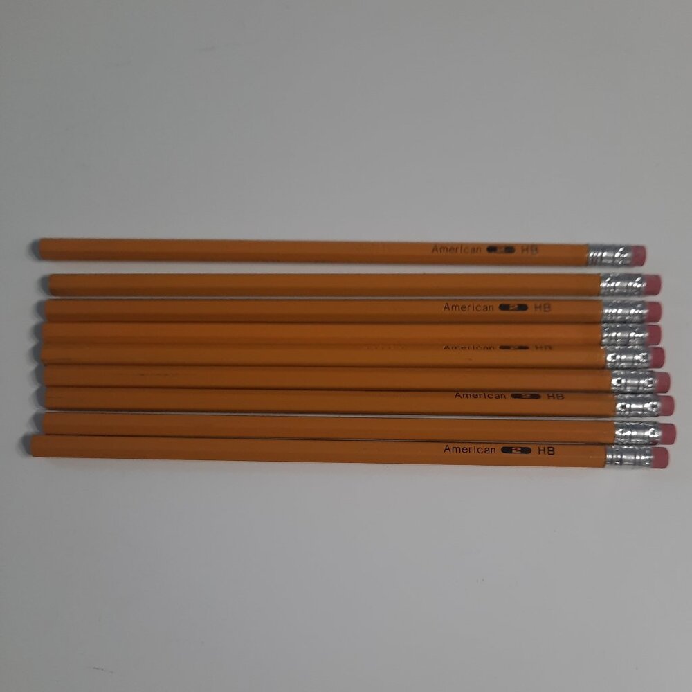 Vtg Lot of 9 American Pencil Co Real Wood 2HB Pencils Unused